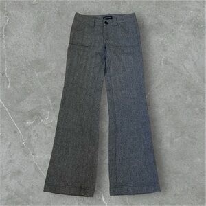 Banana Republic wool blend flare leg dark grey herringbone trouser pants, Sz 0